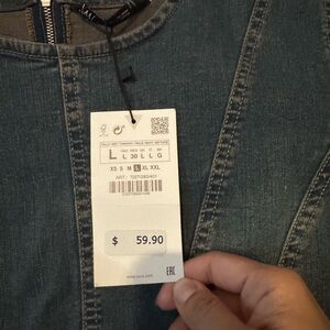 Brand new, never worn long sleeve mid-maxi form fitting Zara denim dress.